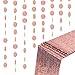 Produktbild Howaf 12x108 Zoll Rosegold Sequins Tischläufer und 4 Pack 26.3FT Rosegold Papier Punkt Garland hängende Dekoration für Geburtstag Hochzeit Baby Party Weihnachten Verzierung Deko