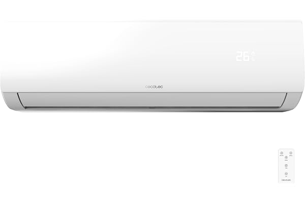 Cecotec Split AirClima 12 000 Smartfresh-luftkonditionering. 12 000 BTU, DC-motor, värmepump, fjärrkontroll, LED-display, växelsystem, 5 lägen, 8 hastigheter, 22 m2 täckning