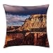 Produktbild House Decor Throw Pillow Cushion Cover by, Canyon in Colorado Plateau with Rocks River Stream Geological Mystery Formed, Decorative Square Accent Pillow Case, 18 X 18 Inches, Orange Grey