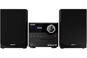MICRO HIFI 45W CD/MP3 USB/AUX DAB+ FM BT NERO | DAB+ radio, FM-mottagare, Bluetooth, CD-MP3-spelare, USB-uppspelning, trähögtalare, 45 watt