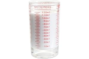 BCnmviku Glass Measuring Cup,4 Ounce/120ml Small Shot Glasses,Liquid & Dry Measure Espresso Shot Cups for Cocktail,Whiskey,Spirits,Wine,Liquor,Alcohol (Red)
