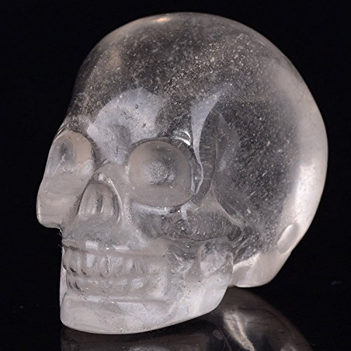 Mineralbiz 1.3 "-1.5" Mini natürliche klare Quarz Kristall Hand geschnitzte menschliche Kristall Schädel Kopf Skulptur Edelstein Carving