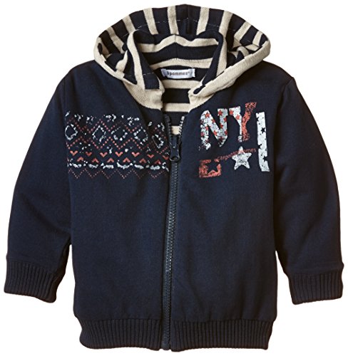 3 Pommes Baby-Boys Legendary Cargo Striped Hoodie, Navy Blue, 12-18 Months (Manufacturer Size:18 Months)