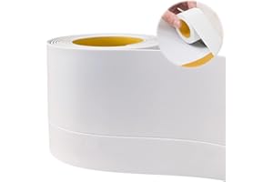 IVEOPPE Weichsockelleiste Sockelleiste Selbstklebend Sockelleisten - 50 x 20mm 10m Weichsockelleiste Selbstklebend, Flexible Knickleiste, aus PVC, für Küche und Badezimmer (Weiß)