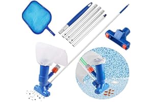 BIESVOY Swimmer Pool Skimmer Set Pool Vacuum Cleaner Handheld Jet Vacuum Heads Cleaner for Swimming Pool Maintenance Pond Fountain Cleaning, Leaves, Dirt and Sand & Silt