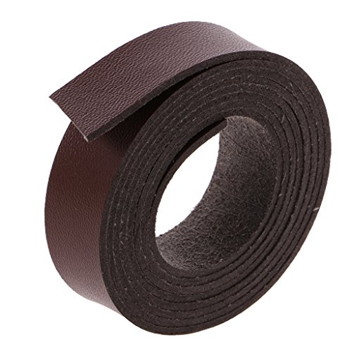 MagiDeal 2 Meter Lang DIY Lederband Lederriemen Flach 15mm Breit Kaffee/ schwarz – Kaffee, 2 Meter - 4