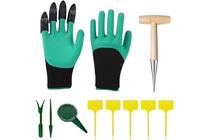 iKALULA 10 Pcs Blumenzwiebel Pflanzholz Werkzeuge, Garten Pflanzer Werkzeug, Pflanzholz für die Gartenbepflanzung, Teiliges Pikierstab Set für Zum Pflanzen und Blumenzwiebeln