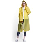 Yellow Women Men's Raincoat Hooded Snap Eva Unisex Practical Hooded Raincoat XL Plus Size