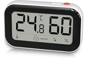PITASHA Higrómetro digital Termómetro interior Termómetro de habitación Termohigrómetro Ambiente Monitor Medir de temperatura y humedad Medidor con función de memoria máxima/mínima
