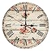 Produktbild Wanduhr mit römischer Ziffer/Vintage Quarzuhr, rustikale leise Deko-Uhr für Zuhause, geeignet für Wohnzimmer, Schlafzimmer, Arbeitszimmer (30 × 30 cm)