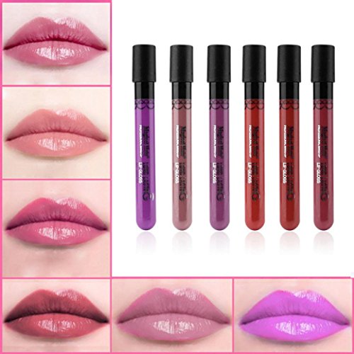JACKY 6 PCS Lip Gloss Lipstick Matte Velvet Waterproof Super Long Lasting Not Fade