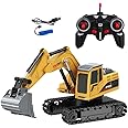 Jack Royal RC Excavator 5-Channel Wireless Remote Control Rechargeable Toy Truck Engineering Vehicles Machine Construction Toy with Lights & Music 360° Rotation