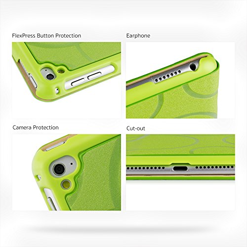 iPad Air 2 Hülle, Deenor Colour Series Premium PU Leder Ultra Slim Light Weight Auto aufwachen / Schlaf Funktion Schutzhülle Hülle für Apple iPad Air 2 iPad 6. (Green circles) - 7
