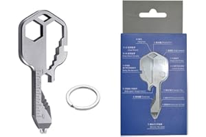BDHI 1pc 24 in 1 Multi-Tool Key Stainless Steel Portable Tool Keychain Mini Multi-Tool Key for Men Husband Dads Employee(D35-1), Multi,silver