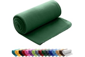 ‎WOMETO wometo Polar Fleecedecke oekoTex 130x160 ca. 400g mit Anti-Pilling und Kettelrand dunkelgrün grün