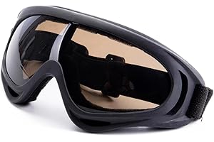 DDKY 1 Article Masque de Ski, lunettes de ski,Lunette de Ski pour Homme Femme Adulte, Masqué Ski pour Ski et Snowboard Anti-buée-Noir