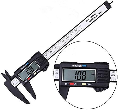 Digital Caliper 0-6"/150mm Vernier Caliper Durable carbon fiber&amp;Stainless Steel Electronic Digital Caliper Extra Large LCD Screen Auto Off Featured Measuring Tool