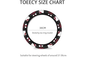 TOEECY Pokrowce na kierownicę dla kobiet pokrowce na kierownicę samochodową, różowy kot, akcesoria samochodowe dla dziewcząt, antypoślizgowe pokrowce na kierownicę do samochodu, rękodzieło, czarne