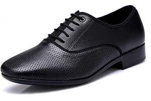 OMCAM da Uomo Scarpe da Ballo da Ballo in Pelle Salsa Tango Valzer Liscio Swing Scarpa da Ballo 1 Pollice Tacco Pratica Insegnamento Scarpe