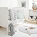 'LITTLE STARS' QUALITY BABY BEDDING, PURE COTTON, BABY BED, COT BED, CRIB BEDDING, DUVET AND PILLOWCASE COVER SET 150X120CM (WHITE AND GREY)