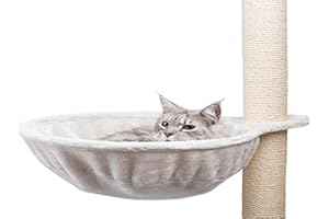 TRIXIE Sac Douillet XXL pour Arbres à Chat, Extra-résistant, Peluche, ø 45 cm, Gris Clair