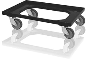 kistenkind Transportroller Schwarz für Eurobehälter 60x40 mit Gummirädern