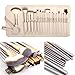 Ammiy®18 Pcs Makeup Brush Set Professional Wood Handle Premium Synthetic Kabuki Foundation Blending Blush Concealer Eye Face Liquid Powder Cream Cosmetics Lip Brush Tool Brushes Kit ( White Cream-colored Case Bag)