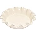 Emile Henry Made In France Ruffled 10.5" X 2.5" / 1.25qt pie dish, Clay
