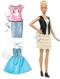 DTF07 Mattel Barbie DTF07 Barbie Fashionistas Style Puppe und Moden mit Rüschenrock