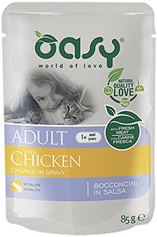 Oasy Set of 12 Cat Chicken Wet Cat Food Puffs Premium