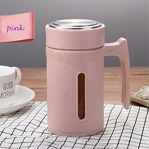 SYXng Glasses Heat-Resistant Water Cups Creative Covers Filter Cups Men'S Office Cups Anti Dropping Handles B Mug