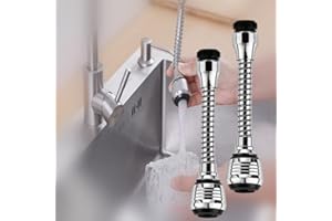 skytowards 2 Pezzi Prolunga Rubinetto Cucina，Rompigetto Rubinetto Cucina Aeratore Rubinetto 360°Girevole, Doccetta per Lavandino Cucina Estensione Rubinetto Girevole, Modalità Doppio Getto D'acqua