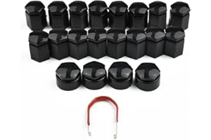 PUUPAA 20 Stück Radmutterkappen 19 mm, Radschrauben-Mutterkappen für Opel Astra Mokka Insignia B Zafira Verriegelungskappen (4 Stück Verriegelungsschrauben + 16 Stück normale Kappe)