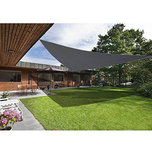 Greenbay Anthrazit Sonnensegel Sonnenschutz Segel für Balkon Terrasse Camping Garten | UV-Schutz PES Polyester | Dreieck 3x3x3m