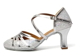 YKXLM Femme&Fille Chaussons de Danse Latine Standard Salle De Bal Chaussures,Maquette FR070