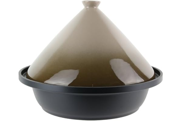 Tajine induction et Vitro-céramique Inox Taupe 30,20 x 30,20 x 23 cm