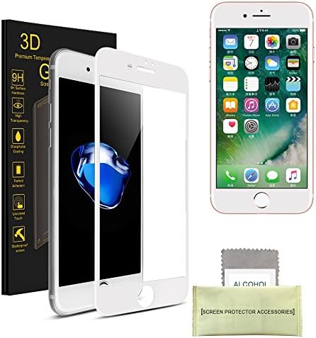 iPhone 6s/iPhone 6 Screen Protector, AKPATI Premium 4D Round Edge Tempered Glass Screen Protector Film (4.7 inch) Easy Bubble-Free Installation for iPhone 6/6s - White