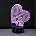 Produktbild Romantische Valentinstag Geschenke 3D Visuelle Led-Lampe Liebe Herz Tisch Nachtlicht 7 Farbwechsel Led-Licht Heimtextilien Licht