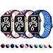Produktbild Hamile Kompatibel für Apple Watch Armband 38mm 40mmDual Farbe Weiches Silikon Atmungsaktiv Sportarmband für Apple Watch Series 4/3/2/1, S/M Rot/Rosa Blau/Rosa Schwarz/Blau