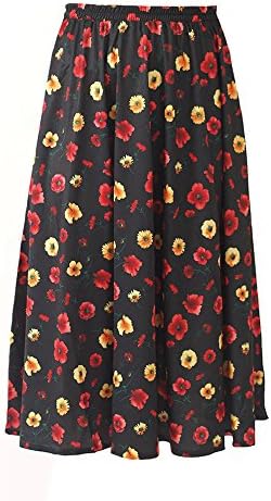 Fashion Friendly Ladies Elasticated Waist Skirt - 6 Great Patterns - Sizes 8-36 (32, Floral Serenade)