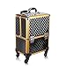 Produktbild WBaRJ Nagel-Make-up-Trolley, große Kapazität Kosmetikbox Koffer Gepäckrollen, mehrschichtiger Beauty Salon Tattoo Trolley-Koffer,Gold