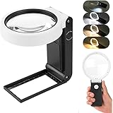 Xnourney lente d'ingrandimento 10X 30X, lente d'ingrandimento illuminata a LED, lente d'ingrandimento pieghevole per la lettu