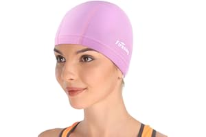 Firesara Bonnet de Bain Lycra Lycra Bonnet de Natation Anti-déchirure Confortable Non-Glissement pour Hommes Femmes Cheveux Courts Longue Adulte