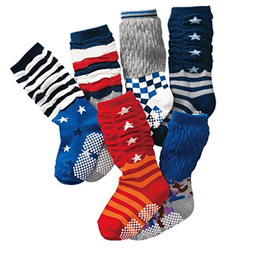 Happy Cherry 6 Pairs Kids Baby Cotton High Socks Anti-slip Tights