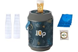 BEER UP – Bierzapfanlage mit Kühlung für zu Hause mit 20 Gläser für 5L Beertender® Fässer - Frische Bierfässer 20std Ohne Strom - Transportierbar - Events, Picknicks, Aperitifs (STANDARD)