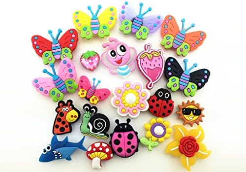 20 Butterfly Dragonfly Ladybug Flowers Charms Fits Croc Shoes &amp; Wristband Bracelet