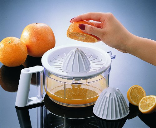 Westmark Manuelle Küchenmaschine 9 in 1, Hobel/Reibe/Julienne-Schneider/Zitruspresse/Schneider/Schaumschläger/Eidottertrenner, Kunststoff/Rostfreier Edelstahl, Küchenhexe, Weiß/Transparent, 11402260 - 8