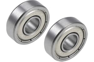 PATIKIL 6mm x 16mm x 5mm Profondo Scanalatura Sfere Cuscinetti, 2 Pezzi Cromo Acciaio Cuscinetto a Sfera a Gola Profonda per Potenza Trasmissione, R1660ZZ