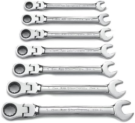 GearWrench 9900 7 Piece Flex-Head Combination Ratcheting Wrench Set Metric by Danaher Tool Group
