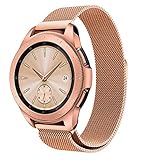 Für Samsung Galaxy Watch 42mm Armband,Colorful Luxus Milanese Edelstahl Handgelenk Ersatzband Armbänder mit Starkem Magnetverschluss für Samsung Galaxy Watch 42mm (Roségold)